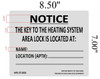 HPD KEY TO THE HEATING SYSTEM  SIGNAGE