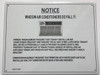 NOTICE WINDOW AIR CONDITIONERS DO FALL (ALUMINUM SIGNS 8.5X11)-El blanco Line (ref012023)