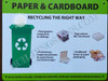 PAPER AND CARDBOARD (RECYCLING THE RIGHT WAY)  SIGNAGE