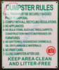 DUMPSTER RULES  SIGNAGE