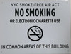 BUILDING SIGN - NO SMOKING NYC
