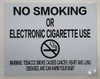 SIGNAGE NYC Smoke free Act  "No Smoking or Electric cigarette Use" - With Warning