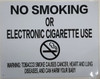 BUILDING SIGNAGE NYC Smoke free Act  "No Smoking or Electric cigarette Use" - With Warning