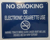 SIGN NYC Smoke free Act  "No Smoking or Electric cigarette Use" - WITH WARNING