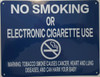 BUILDING SIGNAGE NYC Smoke free Act  "No Smoking or Electric cigarette Use" - WITH WARNING