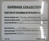 GARBAGE COLLECTION Sign White