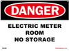Danger Electric Meter Room - No Storage Sign(ALUMINUM SIGNS)-El blanco Line