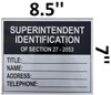 SUPERINTENDENT IDENTIFICATION Dob Sign