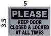 PLEASE KEEP DOOR CLOSED AND LOCKED AT ALL TIMES HPD SIGN