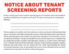NOTICE ABOUT TENANT SCREENING REPORTS