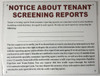 NOTICE ABOUT TENANT SCREENING HPD REPORTS