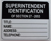 SUPERINTENDENT IDENTIFICATION nyc  Sign