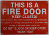 FIRE DOOR hpd sign