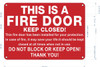 FIRE DOOR Sign Red