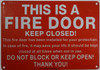 FIRE DOOR dob sign