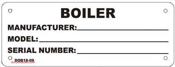 BOILER REGISTRATION TAG SIGN