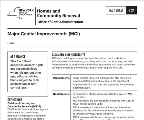 Fact Sheet #24: Major Capital Improvements