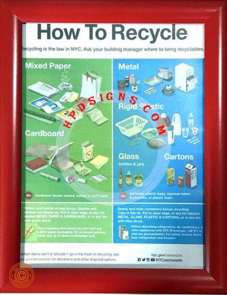 NYC How to recycle frame SIGN
