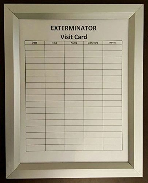 EXTERMINATOR VISIT FRAME   SIGN