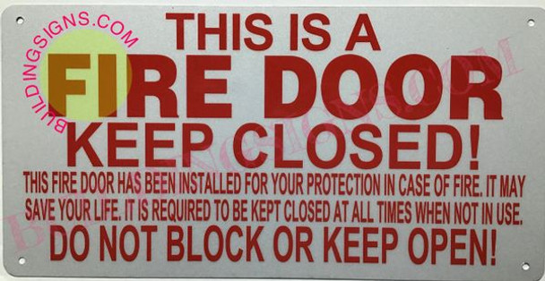 THIS IS A FIRE DOOR KEEP CLOSED SIGN