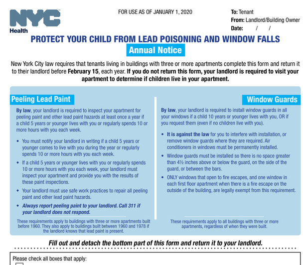 Windows guard and lead paint notice 2020 English/ Spanish (pdf file)