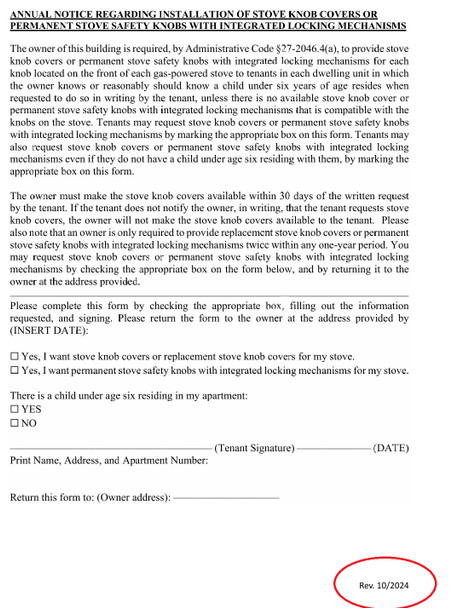 Stove knob covers availability annual notice v 2024-10 (pdf)