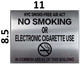 BUILDING SIGNAGE NYC Smoke free Act  "No Smoking or Electronic cigarette Use"