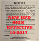 HPD Gas Leak Notice SIGN