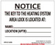 HPD KEY TO THE HEATING SYSTEM  SIGNAGE