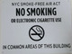 NYC Smoke free Act Sign "No Smoking or Electric cigarette Use" - IN COMMON AREAS OF THIS BUILDING ( 8.5x11, White)-El blanco Line (ref012023)