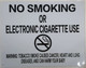 BUILDING SIGNAGE NYC Smoke free Act  "No Smoking or Electric cigarette Use" - With Warning