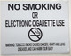 NYC Smoke free Act Sign "No Smoking or Electric cigarette Use" - With Warning