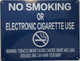 BUILDING SIGNAGE NYC Smoke free Act  "No Smoking or Electric cigarette Use" - WITH WARNING
