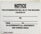 Exterminator Visit Notice (White Aluminium,ALUMINUM SIGNS 7X8.5)-El blanco Line (ref012023)