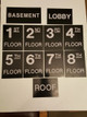 Floor number Sign Set Engraved Plastic BLACK (ref012023)