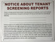NOTICE ABOUT TENANT SCREENING REPORTS White