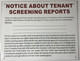 NOTICE ABOUT TENANT SCREENING Dob REPORTS