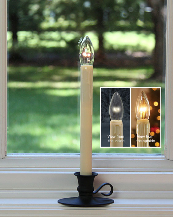 Cordless Window Candles Brighter than Electric