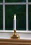 Flameless Window Candle with Gold Finish Flickering White Flame or Amber