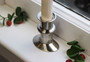 Adjustable Slim Base Window Hugger Candles with Remote - Brushed Nickel Set of 2