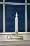 Flameless Window Candle with Pewter Finish Dual LED Amber Flame / White Flame