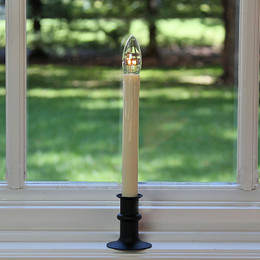 Cordless LED Window Candle with Matte Black Finish Adjustable-Height 