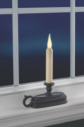 Battery Window Candle | Warm White Dynamic Flame | Aged Bronze