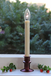 Adjustable Slim Base Window Hugger Candles with Remote - Bronze Set of 2