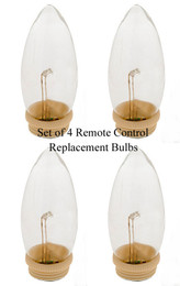 Remote Controlled Set of 4 LED Dual Sided Bulbs For Hugger Window Candle 