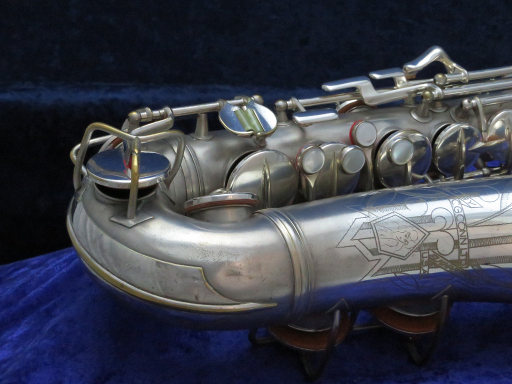 C.G. Conn Silver Alto Saxophone with Naked Lady 1935 Serial