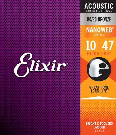 80/20 Bronze Acoustic Guitar Strings with NANOWEB Coating