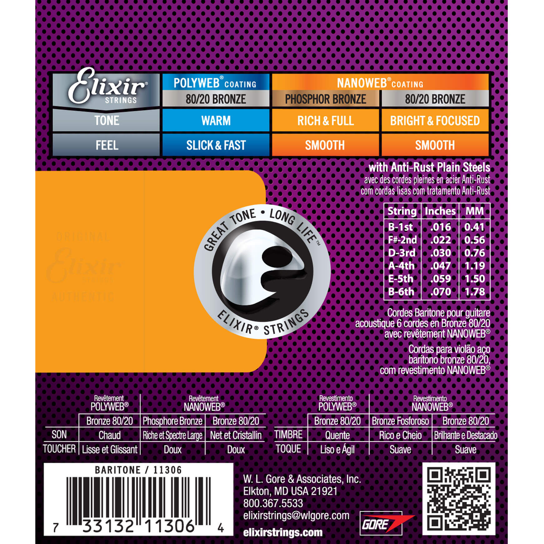 80/20 Bronze Acoustic Guitar Strings with NANOWEB Coating