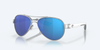 Costa Del Mar Loreto Sunglasses with White Palladium frames and Blue Mirror Polarized 580G UV Protection lenses. LR 21 OBMGLP