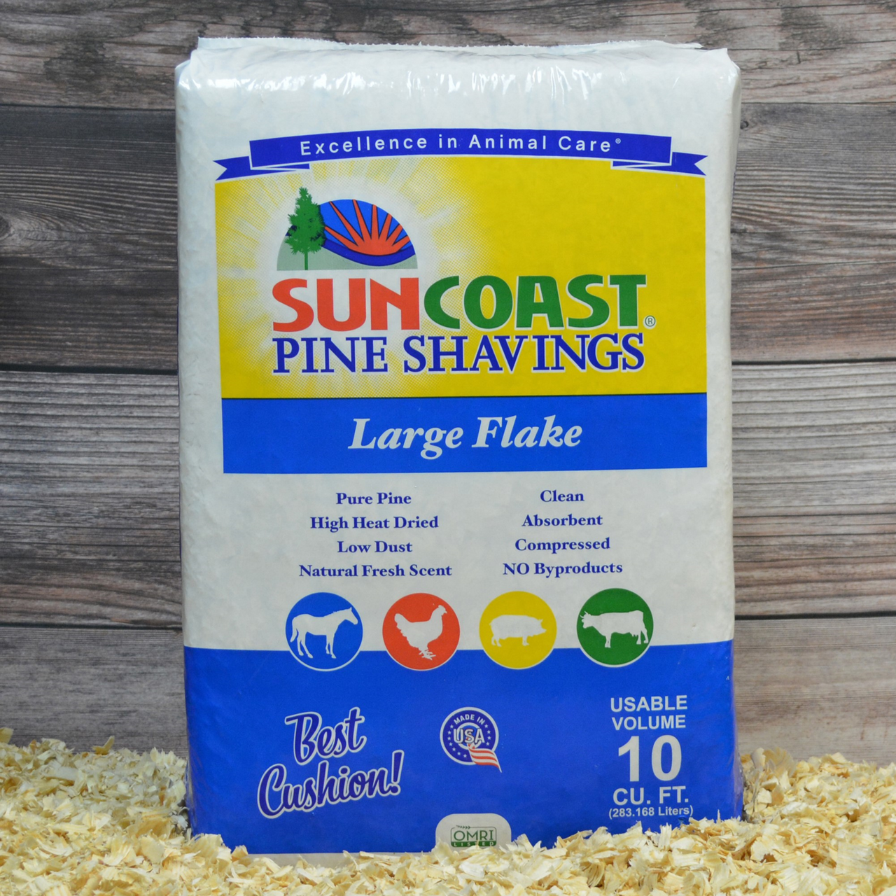 SUNCOAST® Large Flake Pine Shavings SUNCOAST® Large Flake Pine Shavings